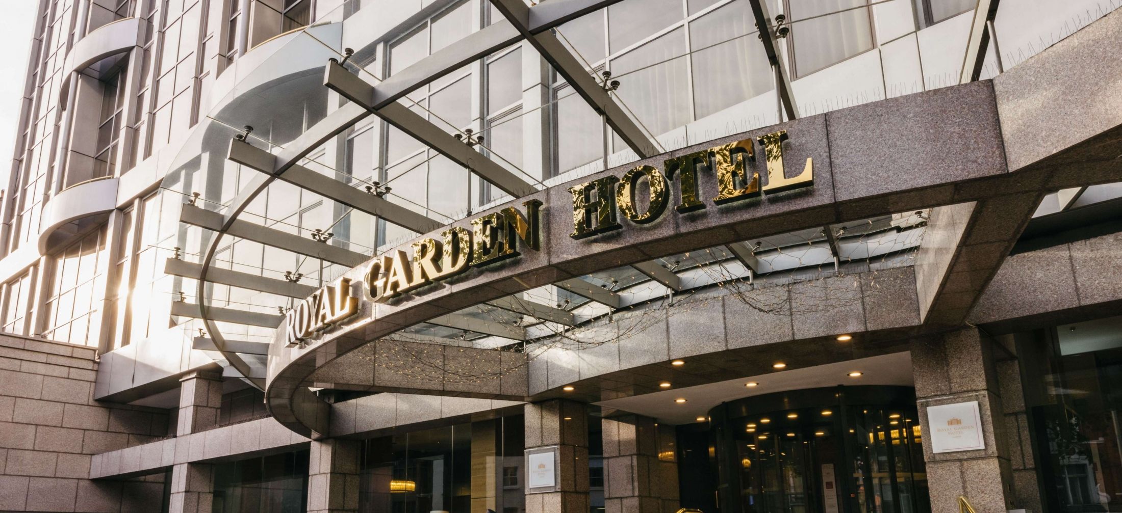 Royal Garden Hotel entrance.